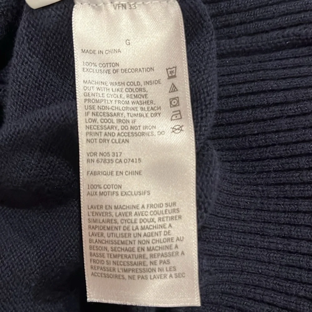 Nautica Men’s Navy/Gray 1/4 Zip Pullover Sweater Size L